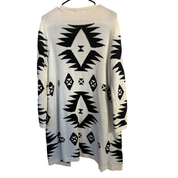 New York & Company Womens M Southwestern Geometric Longline Cardigan Sweater - Picture 3 of 4